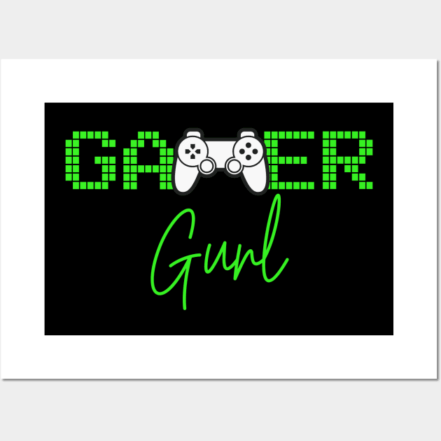 Gamer Gurl | Arcade Retro Online Gamer T-Shirt | Gift Idea Wall Art by MerchMadness